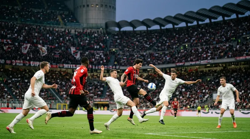 Aksi pemain AC Milan di lapangan