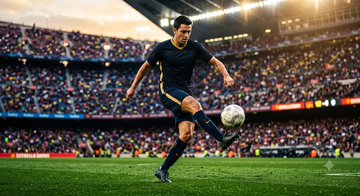Ilustrasi gerakan elastico flip-flap dengan bola di kaki