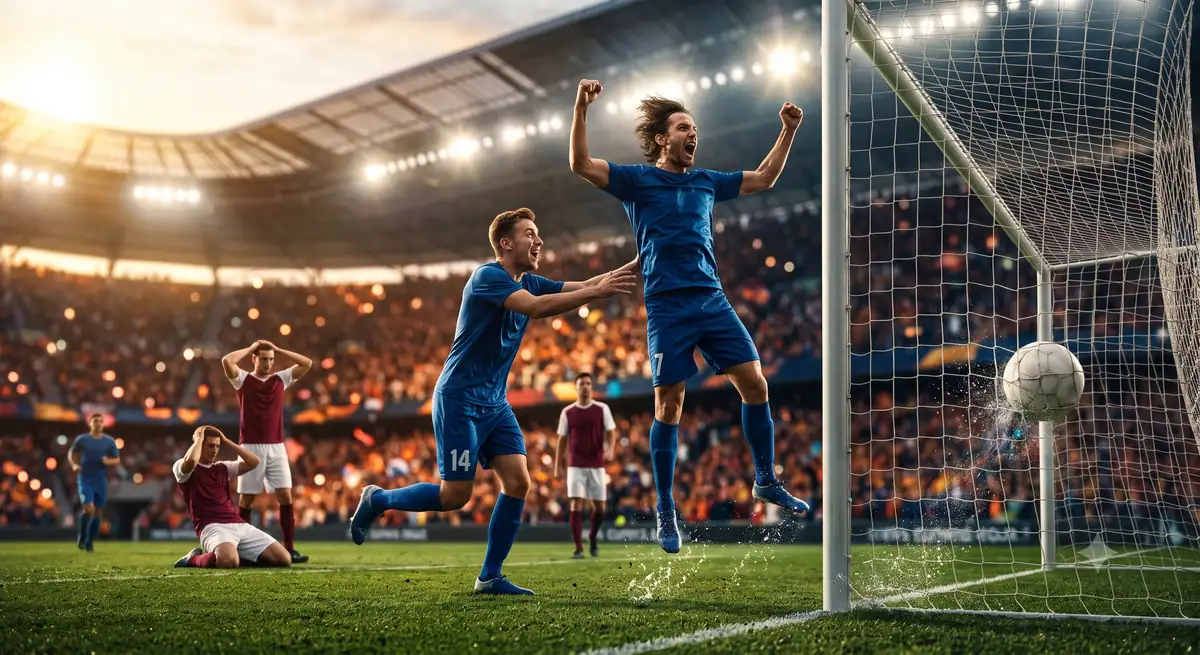 Ilustrasi konsep gol emas yang langsung mengakhiri pertandingan