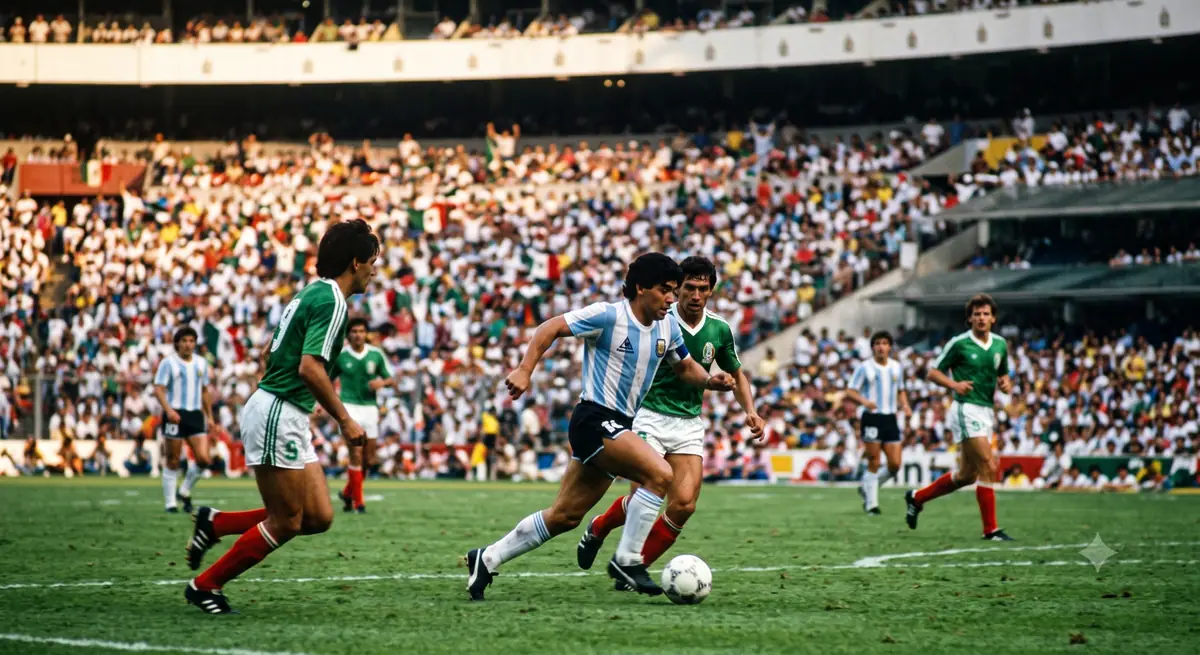Ilustrasi suasana Stadion Azteca pada Piala Dunia 1986