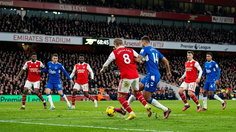 Aksi pemain Arsenal di lapangan