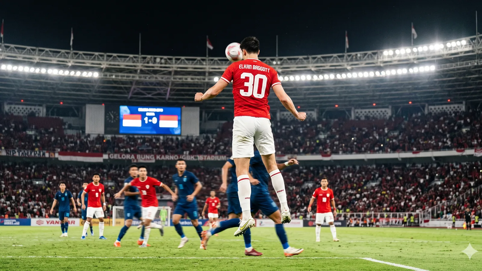 Elkan Baggott beraksi di pertandingan