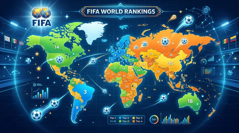 Tabel ranking FIFA menampilkan peringkat tim nasional sepak bola dunia terbaru